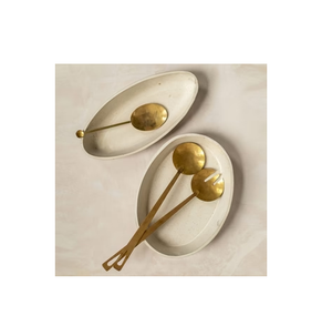 Venta directa de fábrica, juego de vajilla de latón dorado elegante, juego de ensalada para decoración de fiesta, acero con espejo, tamaño personalizado, diseño hecho a mano - Product Image 1