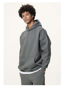 Sweat-shirt classique pour homme 100% coton brodé avec poche, service ODM, 2 pièces, coupe ample pour un usage quotidien, style décontracté de bureau - Product Image 4