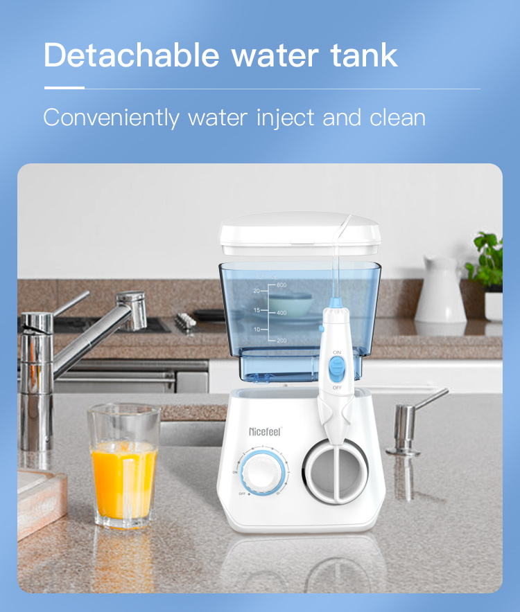 600ml Smart Water Flosser Oral Care IPX7 Nozzles Electronic Irrigator Fc165
