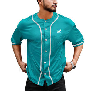 Maillot de baseball respirant à manches courtes, boutonné, couleur unie, 100 % polyester, été, fabriqué au Pakistan - Product Image 6
