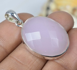 Colgante de piedras preciosas de Plata de Ley 925 de cuarzo rosa Natural de la mejor calidad de la India, regalo de piedra natal de octubre para ella, colgante de 2 piedras - Product Image 2