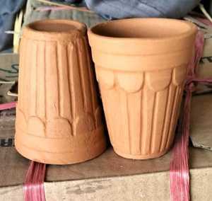 แก้วดินเผาทำมือสไตล์วินเทจจากอินเดีย ขนาด 200 มล. สีตามสั่ง สำหรับชา กาแฟ ของหวาน ชัย อินเดีย - Product Image 3