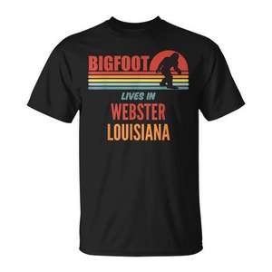 T-shirt promotionnel premium « Observation de Bigfoot dans le comté de Webster, Louisiane » - Product Image 1