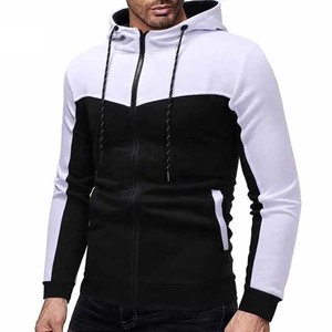 Sudaderas de ropa deportiva de invierno personalizadas para gimnasio Fitness Nuevo bloque de algodón de moda con sudaderas con capucha bordadas con cremallera de dos colores únicas - Product Image 3