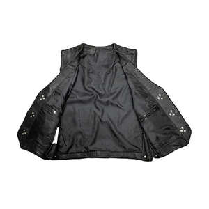 <b>Mens</b> Motocross Racing Leather Vest – Plus Size Genuine Leather Waistcoat Low MOQ Made in Pakistan - Product Image 5