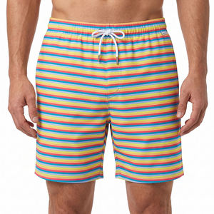 New <b>Men's</b> Tropical Leaf Print Board Shorts Quick Dry Drawstring Elastic Waist Casual Swim <b>Trunks</b> Short Length - Product Image 3