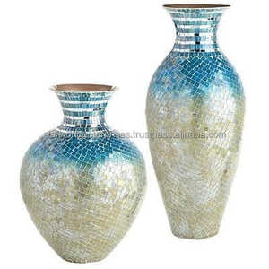 Florero de mosaico de lujo, artesanía de Metal de calidad de hierro moderno para el hogar, Hotel, Villa, galería, restaurante, decoraciones de boda, India - Product Image 4