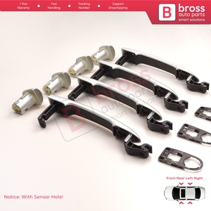 BDP1168-1 Juego de 4 Manijas Exteriores para Puerta con Orificio para Sensor, Color Cromo 806B08422R para Fluence, Megane 3, Clio 4, Scenic 3, Captur 1 - Product Image 6