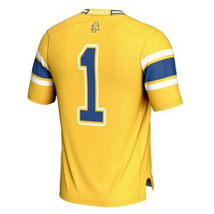 Maillot de football personnalisé NC A & T Aggies jaune Vêtements de sport personnalisés unisexe numéro 1 - Product Image 4