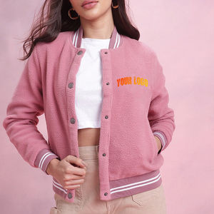 Veste universitaire de haute qualité pour femmes vente en gros blouson de baseball surdimensionné veste élégante laine mélangée sur mesure Letterman - Product Image 4