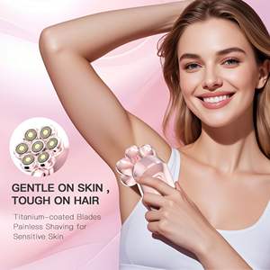 Afeitadora Eléctrica Indolora para Mujer, Depiladora Corporal y de Bikini, Maquinilla Rotatoria con Alimentación USB, Resistente al Agua, Lavable, Certificación IPX7, Repuesto - Product Image 5