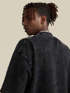 เสื้อยืดลำลองแนวสตรีทผ้าคอตตอน100% โลโก้ด้านหน้าทรงหลวมเข้ารูป - Product Image 5