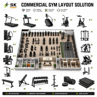 Equipo de Gimnasio SK, Conjunto Completo Comercial para Centro de Fitness, Hotel, Club, Paquete de Entrenamiento de Fuerza y Cardio, Proveedor Directo de Fábrica, OEM, ODM, China