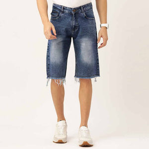 กางเกงขาสั้นผ้ายีนส์ทรงหลวมสไตล์ลำลองคุณภาพสูงกลางแจ้งแฟชั่นที่นิยมมากที่สุดสำหรับฤดูร้อน - Product Image 1