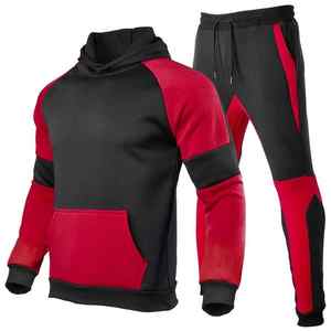 Conjunto de Sudadera con Capucha y Pantalones Deportivos de Algodón Oversize Lisos al por Mayor, Chándal de Neopreno para Hombre - Product Image 3