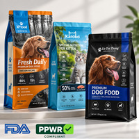 5KG 10KG 15KG 20KG 25KG Sac d'emballage alimentaire debout en plastique imprimé personnalisé à fond plat pour chien de compagnie