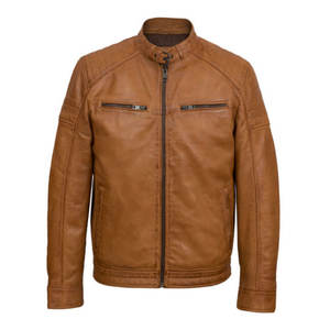 Chaqueta de invierno de diseño superior para hombre con cuello levantado y manga completa 100% cuero de alta calidad personalizable precio razonable - Product Image 1