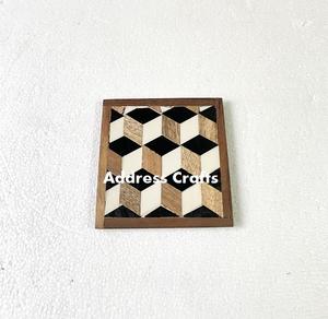 Posavasos de madera ecológico, diseño estándar, mesa de comedor, decoración, posavasos, patrón triangular, taza de té, posavasos de madera para uso en el hogar y la Oficina - Product Image 4