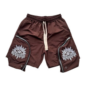 กางเกงขาสั้นคาร์โก้ผ้าไนลอนปักลายสไตล์สตรีทแวร์ฤดูร้อนแบบสวมใส่สบายทรงหลวมมีซิปสำหรับผู้ชาย - Product Image 3