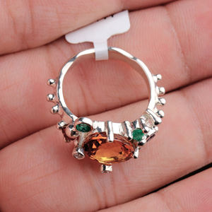 Belle bague multi-pierres naturelles pour femmes 925 mariage en argent sterling massif certifié IGI bijoux en gros pour les fournisseurs - Product Image 4