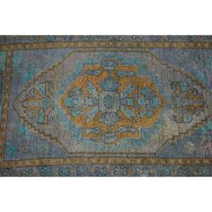 Alfombra de lana clásica de oro azul de 1,8x3,1 pies, estilo turco Tabriz para adolescentes, alfombra Rectangular de retazos para sala de estar, respaldo de látex - Product Image 5