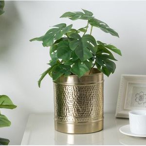 Finition cuivre foncé marron rond en métal plaqué avec base jardinière de fleurs d'ombre antique de bureau de haute qualité - Product Image 6