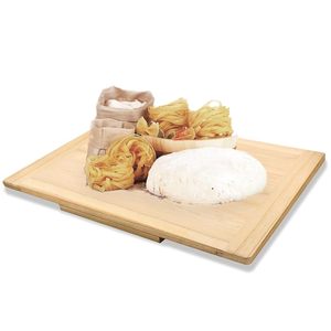 Tavola da pasticceria in legno di abete 80x48 cm con bordi arrotondati antiscivolo per preparare dolci con pane per Pizza! - Product Image 1