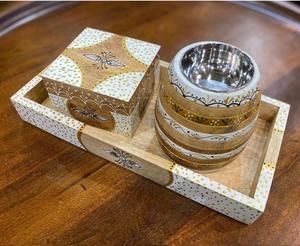 Ensemble de brûleurs en bois et en résine Bakhoor à la mode avec plateau Porte-encens Medkhan - Product Image 5