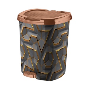 Ensemble de 3 poubelles hygiéniques à pédale avec motifs – Seaux intérieurs de 7L, 13L et 22L pour cuisine et bureau – Portable - Product Image 6