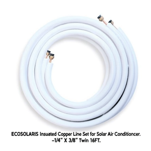 ชุดท่อทองแดงฉนวนกันความร้อน ECOSOLARIS สำหรับเครื่องปรับอากาศพลังงานแสงอาทิตย์-ขนาด 1/4" x 3/8" แบบคู่ ยาว 16 ฟุต - Product Image 2