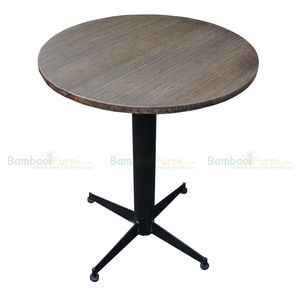 SFBCF008- 60cm Round <b>Bamboo</b> Wood and Iron Stand Minimalist Design Durable Coffee <b>Table</b> for Living Room - Product Image 2