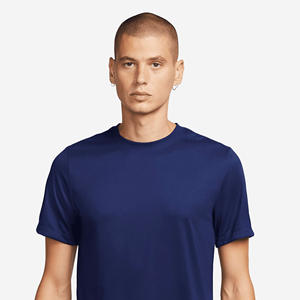 ผ้าเจอร์ซีย์ให้ความรู้สึกผ่อนคลายนุ่มและเรียบเนียนมาตรฐานพอดีกับสายคล้องคอโพลีเอสเตอร์100% สีน้ำเงินโมฆะเสื้อยืดออกกำลังกายสำหรับบุรุษ - Product Image 5