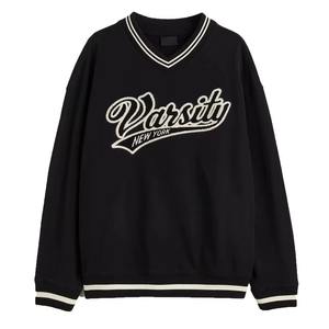 Sweat-shirt à col en V surdimensionné, vente en gros, haute qualité, sweat-shirt personnalisé pour l'école et le collège pour hommes, logo personnalisé, taille plus, OEM - Product Image 1