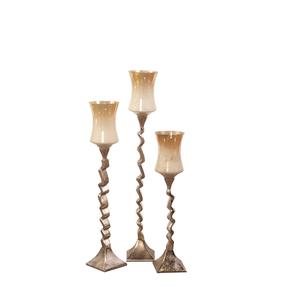 <b>Set</b> <b>of</b> 3 Size Handmade Metal Candle Holder With <b>Glass</b> Votive for Home Decor - Product Image 1