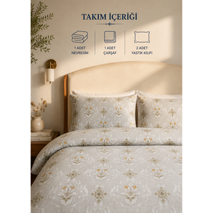 Parure de lit double Alessa 100 % coton, tissu brocart respirant gris, technique de tissage - Product Image 2