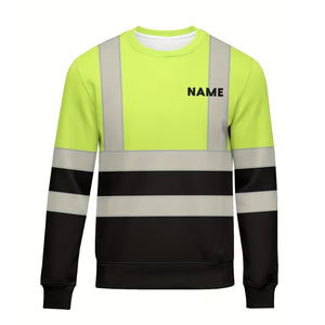 Sudaderas de Seguridad Reflectantes de Alta Visibilidad para Invierno, Sudadera Personalizada de Manga Larga con Forro Polar - Product Image 3