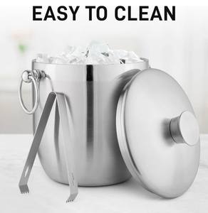 Minimalist Cream Stainless Steel <b>Ice</b> <b>Bucket</b> <b>with</b> <b>Lid</b> Modern Matte Finish Insulated Design for Elegant Home Bar Entertaining - Product Image 6