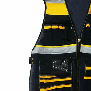 Chaleco de Seguridad de Poliéster Negro al por Mayor para Construcción, Impermeable, con LED Intermitente, Clase 2, Alta Visibilidad, Reflectante, para Hombre, con Logotipo Personalizado - Product Image 5