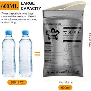 4Pcs Disposable Urine <b>Bags</b> for Camping <b>Pee</b> Vomit <b>Bags</b> Portable Travel Urinal Toilet for Men Women Bath Product for Traffic Jams - Product Image 4