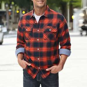 Chemises de style italien OEM personnalisées pour les hommes, vente en gros, fête, mariage, loisirs, commerce extérieur, fournisseur de chemises en flanelle haut de gamme - Product Image 2