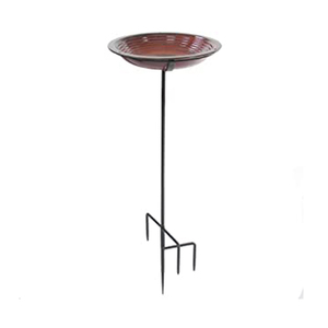 Cuenco de cobre puro de Metal para baño de aves, alimentador decorativo para patio, césped, Hotel y casa, con estaca, Independiente - Product Image 1