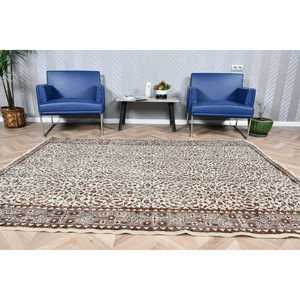 5.5x7.3 ft Turkish Vintage Rug, Large Rug, <b>Brown</b> <b>Wool</b> Rug - Product Image 1