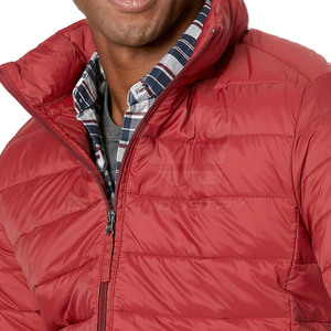 New Design Winter <b>Men</b> Puffer <b>Jacket</b> with Stand Collar and Front Logo <b>Long</b> Sleeve Polyester/Nylon Material - Product Image 5