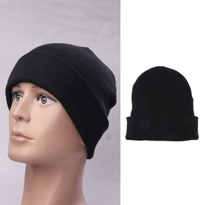 Men Hat Bonnet Winter Beanie Knitted Wool Hat Plus Velvet Cap Thicker Stripe Skis Sports Beanies Hats for men - Product Image 2