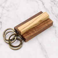 Leere Bar Form Koa Holz Schlüssel bund Qualität Holz Geschenk Graviert Holz Schlüssel ring 5. Jubiläums geschenk