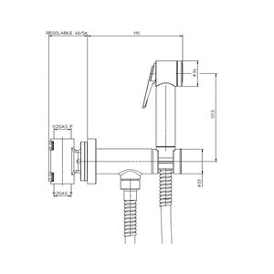 PALOMA Kit de toilette réutilisable Mélangeur plat avec douche - Product Image 1