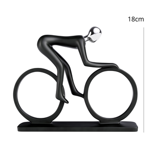 Figurine de cycliste décorative contemporaine en résine faite à la main - Product Image 5