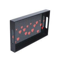 Plateau de service rectangulaire en bois moderne, durable et écologique, fait main, décoratif pour la maison, émaillé par ALLIANCE CRAFT