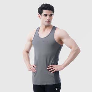 Invincible Athletic Tank Dark Gym Tank <b>Top</b> Workout Training Fitness Breathable Cotton Polyester Solid Knitted Embroidery Print - Product Image 1