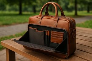 Luxury Leather <b>Men</b> Laptop Bag Briefcase Office Business Travel Shoulder Tote Messenger <b>Handbag</b> Satchel LPG-213 - Product Image 6